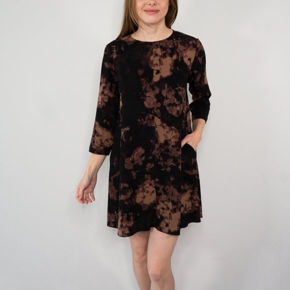 WILFRED ARITZIA Black & Brown Tie-Dye Shift Dress - Picture 7 of 7